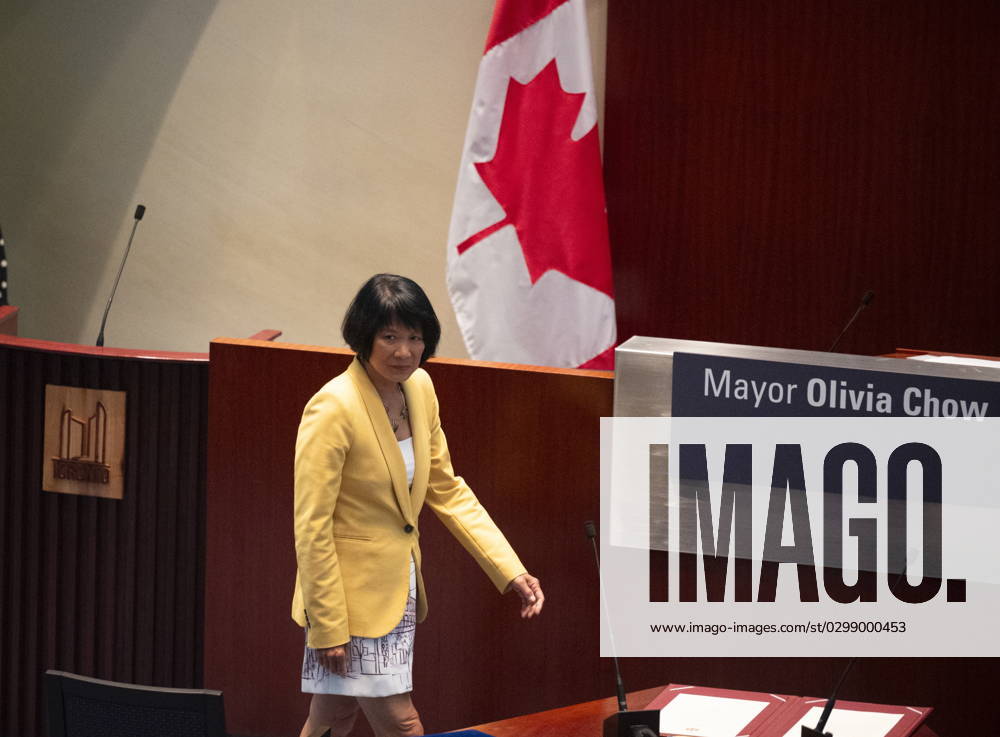 Newly elected Mayor Olivia Chow enters council chambers for her Declaration of Office Ceremony at Toronto City Hall, on Wednesday, July 12, 2023. Toronto CANADA - ZUMAc35_ 20230712_zaf_c35_077