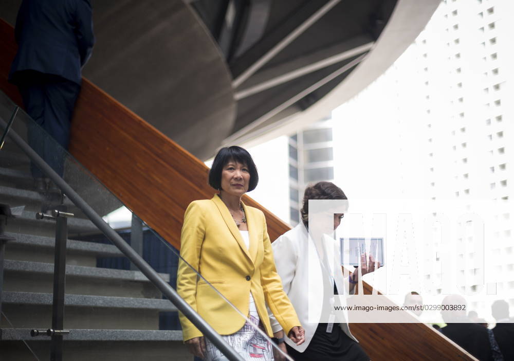 Mayor Olivia Chow makes her way towards the media for a press conference after being sworn in as the 66th Mayor of Toronto, at City Hall on Wednesday, July 12, 2023. Toronto CANADA - ZUMAc35_ 20230712_zaf_c35_084