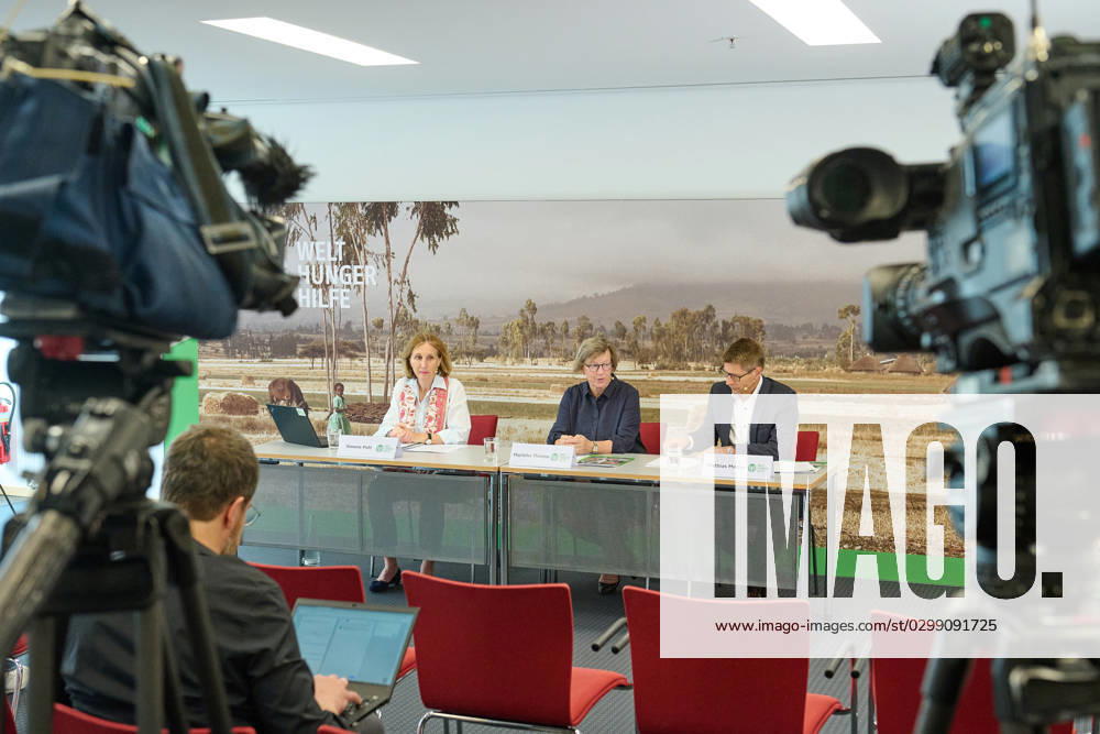 Welthungerhilfe presents its annual report 2022 on 13 07 2023 in Berlin The increased food prices due to the war in Ukraine lead to more hunger in the world Many people can no longer afford basic food, warns Welthungerhilfe In the picture from left Simone Pott, mode