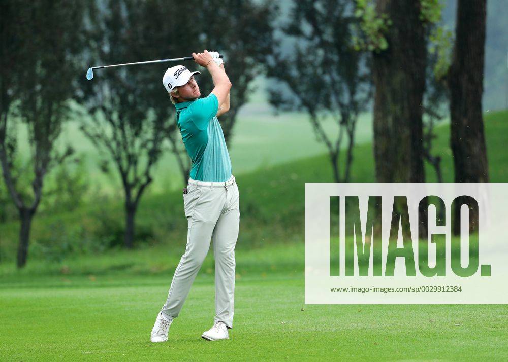 Maverick Antcliff of Australia in action during the second round of The Beijing Classic (Golf) as part of China Tour at Beijing Topwin Golf Country Club on September 15, 2017 in Beijing, China.