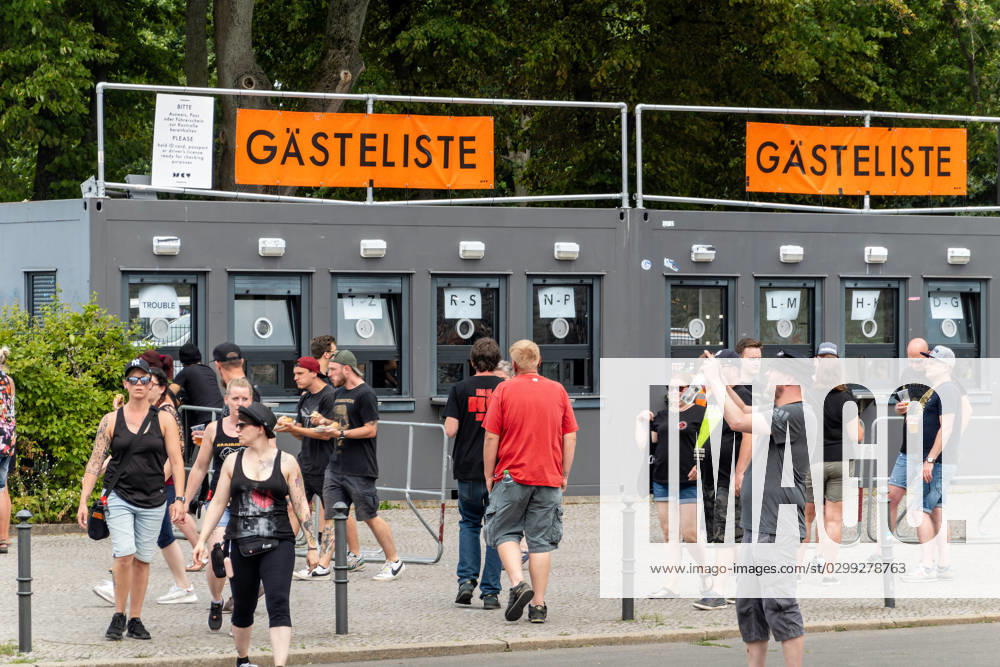 Berlin,Concert of the band Rammstein in the evening at the Olympiastadion impressions before the start outside the stadium guest list