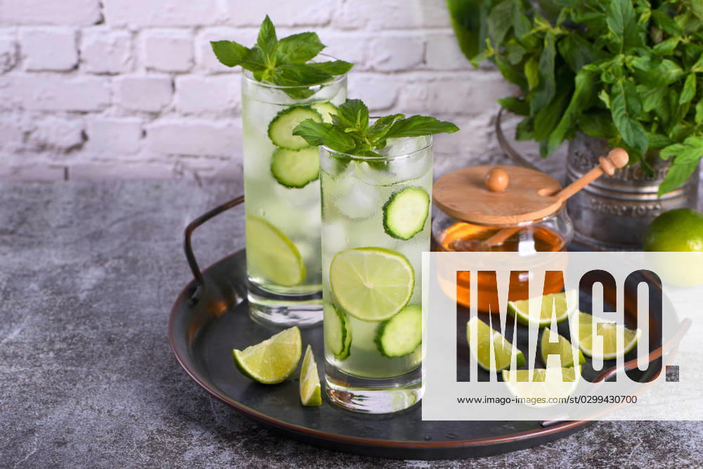 Mint Cucumber Gimlet Cucumber Gimlet with gin and honey, very good in combination with mint. This is a great refreshing cocktail.