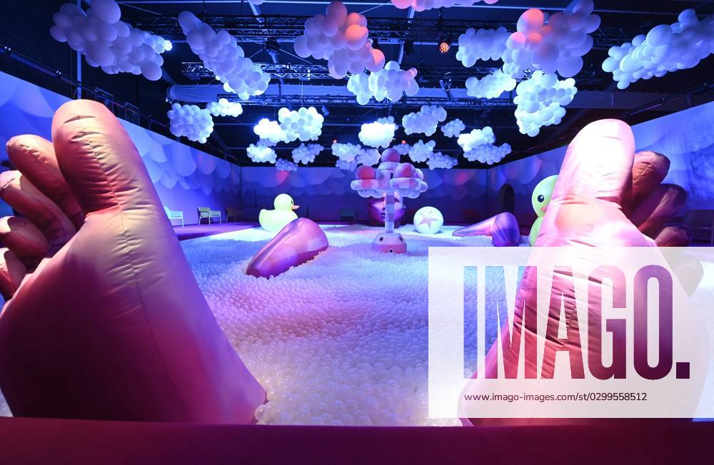 Bubble Planet Experience: BRUSSELS, BELGIUM - JULY 19 : A bubble bath, an Infinity Room, a simulator of a hot-air balloon... The brand-new Bubble Planet experience lands in Brussels this summer. This fascinating world immerses visitors in a festive and colourful universe of sensory stimulating and moving bubbles. Bubble Planet is a co-production of Belgian company Exhibition Hub, creator, producer and organiser of immersive exhibitions worldwide, and Fever, the leading platform for entertainment and leisure discovery. To be discovered at Tour&Taxis from 20 July., July 19, 2023 in Brussels, Belgium, 19 07 2023 Brussels Belgium