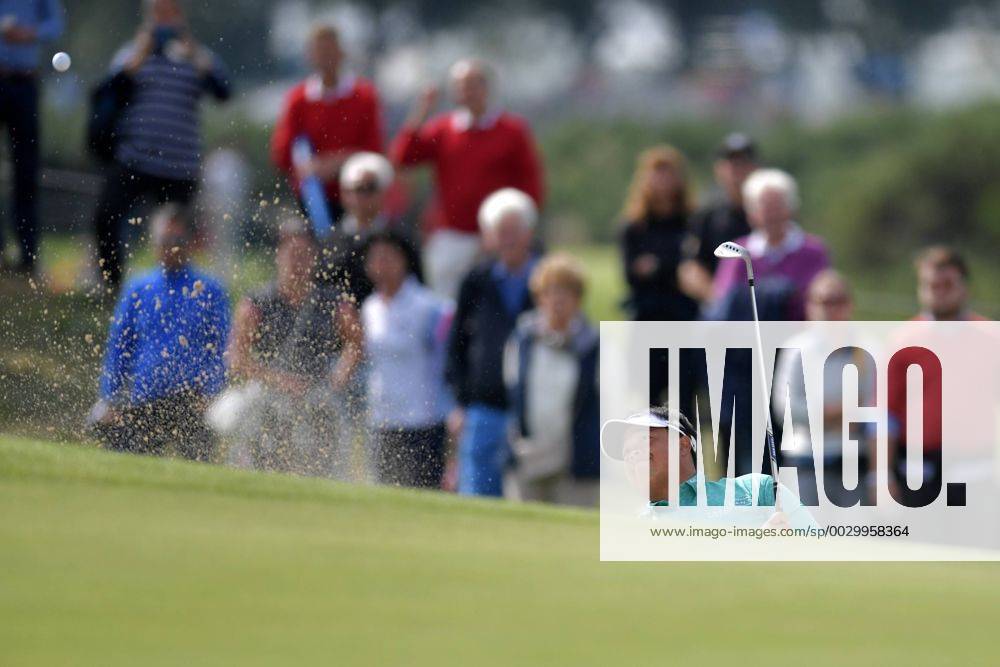 GOLF:KLM OPEN:SPIJK KLM Open 2017 , The Dutch, finaledag Kiradech Aphibarnrat THA vanuit de bunker Foto: Henk Seppen Imagesx xSoenarxChamidxsportfotografiexIVx 8778469