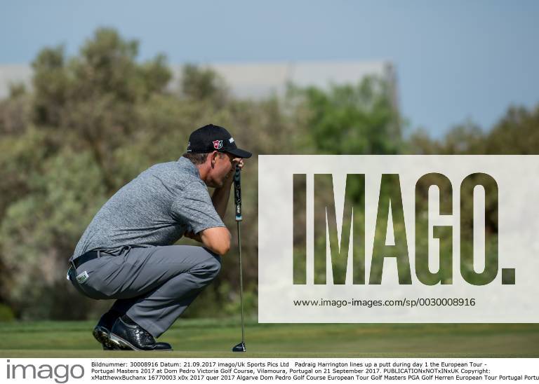 Padraig Harrington lines up a putt during day 1 the European Tour - Portugal Masters 2017 at Dom Pedro Victoria Golf Course, Vilamoura, Portugal on 21 September 2017.