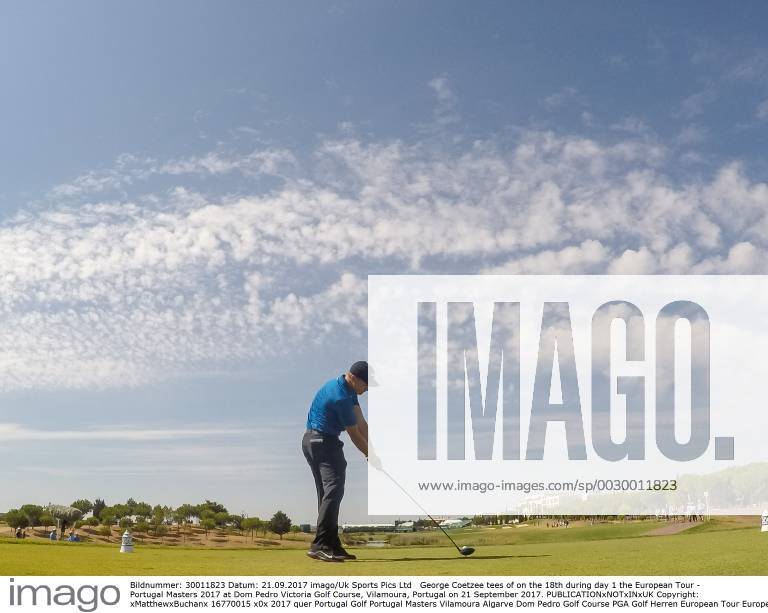 George Coetzee tees of on the 18th during day 1 the European Tour - Portugal Masters 2017 at Dom Pedro Victoria Golf Course, Vilamoura, Portugal on 21 September 2017.