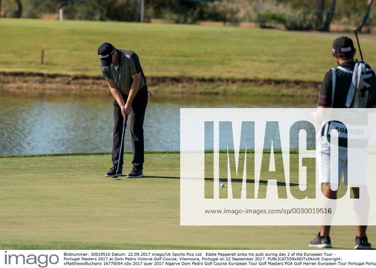 Eddie Pepperell sinks his putt during day 2 of the European Tour - Portugal Masters 2017 at Dom Pedro Victoria Golf Course, Vilamoura, Portugal on 22 September 2017.