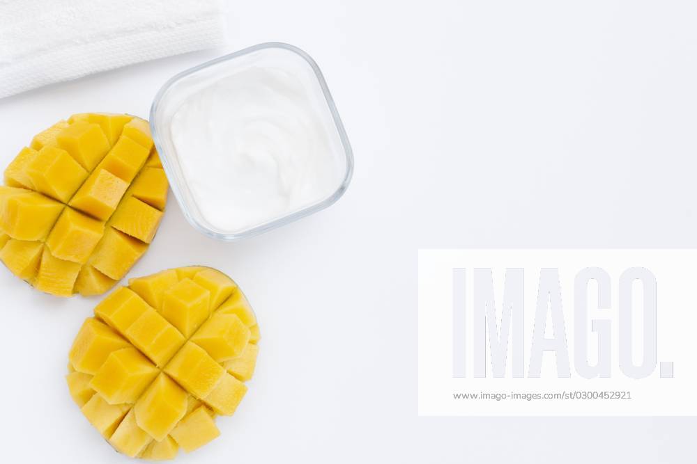 Flat Mango body butter with Copy area Photo with high Resolution