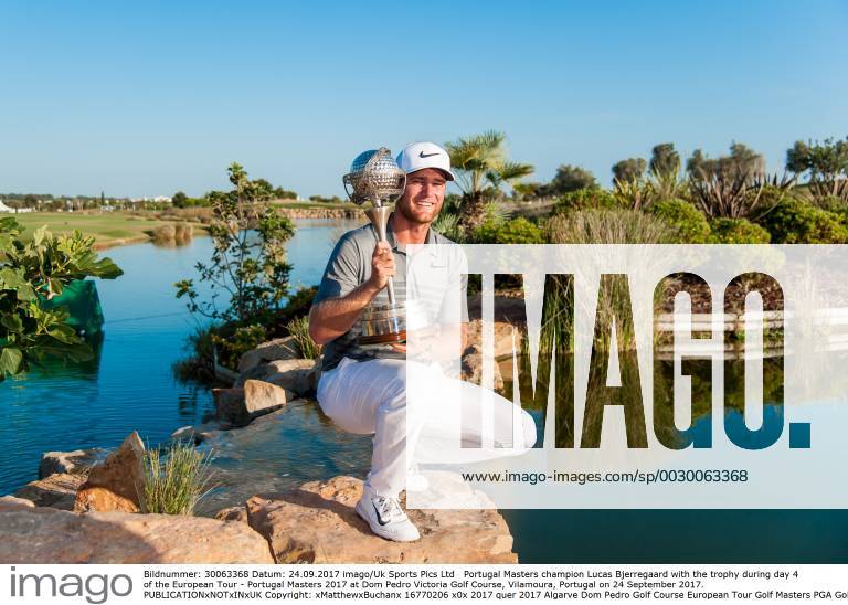 Portugal Masters champion Lucas Bjerregaard with the trophy during day 4 of the European Tour - Portugal Masters 2017 at Dom Pedro Victoria Golf Course, Vilamoura, Portugal on 24 September 2017.
