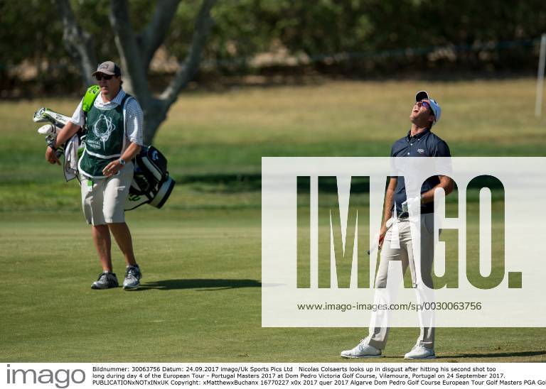 Nicolas Colsaerts looks up in disgust after hitting his second shot too long during day 4 of the European Tour - Portugal Masters 2017 at Dom Pedro Victoria Golf Course, Vilamoura, Portugal on 24 September 2017.