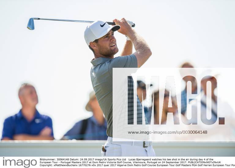 Lucas Bjerregaard watches his tee shot in the air during day 4 of the European Tour - Portugal Masters 2017 at Dom Pedro Victoria Golf Course, Vilamoura, Portugal on 24 September 2017.