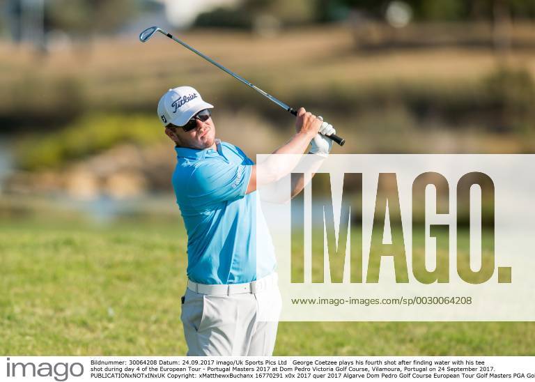 George Coetzee plays his fourth shot after finding water with his tee shot during day 4 of the European Tour - Portugal Masters 2017 at Dom Pedro Victoria Golf Course, Vilamoura, Portugal on 24 September 2017.