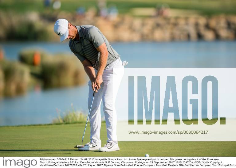 Lucas Bjerregaard putts on the 18th green during day 4 of the European Tour - Portugal Masters 2017 at Dom Pedro Victoria Golf Course, Vilamoura, Portugal on 24 September 2017.