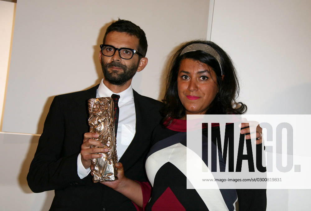33rd Cesar awards Ceremony - Press Room - Paris Persopolis directors, Vincent Paronnaud and Marjane Satrapi pose at the photocall with their best first film award during the 33rd Cesar (French cinema awards) ceremony held at the Theatre du Chatelet in Paris, France, on February 22, 2008. Photo by Guignebourg-Khayat ABACAPRESS.COM Paris France