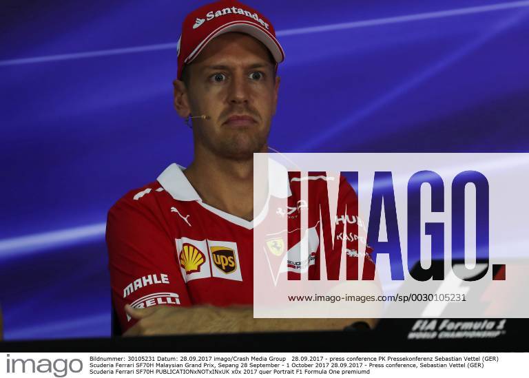 press conference PK Pressekonferenz Sebastian Vettel (GER) Scuderia Ferrari SF70H Malaysian Grand Prix, Sepang 28 September - 1 October 2017 28.09.2017 - Press conference, Sebastian Vettel (GER) Scuderia Ferrari SF70H