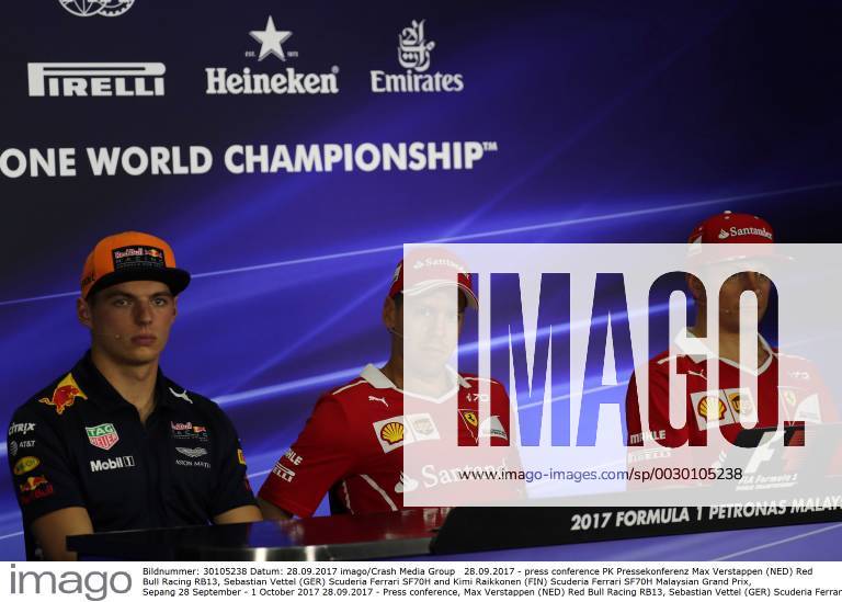 press conference PK Pressekonferenz Max Verstappen (NED) Red Bull Racing RB13, Sebastian Vettel (GER) Scuderia Ferrari SF70H and Kimi Raikkonen (FIN) Scuderia Ferrari SF70H Malaysian Grand Prix, Sepang 28 September - 1 October 2017 28.09.2017 - Press conference, Max Verstappen (NED) Red Bull Racing RB13, Sebastian Vettel (GER) Scuderia Ferrari SF70H and Kimi Raikkonen (FIN) Scuderia Ferrari SF70H