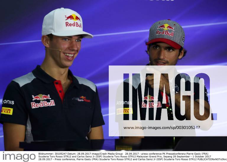 press conference PK Pressekonferenz Pierre Gasly (FRA) Scuderia Toro Rosso STR12 and Carlos Sainz Jr (ESP) Scuderia Toro Rosso STR12 Malaysian Grand Prix, Sepang 28 September - 1 October 2017 28.09.2017 - Press conference, Pierre Gasly (FRA) Scuderia Toro Rosso STR12 and Carlos Sainz Jr (ESP) Scuderia Toro Rosso STR12