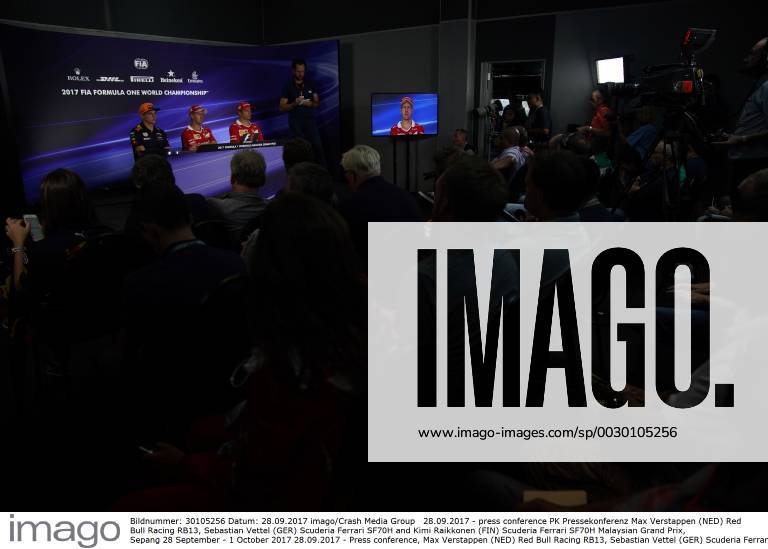 press conference PK Pressekonferenz Max Verstappen (NED) Red Bull Racing RB13, Sebastian Vettel (GER) Scuderia Ferrari SF70H and Kimi Raikkonen (FIN) Scuderia Ferrari SF70H Malaysian Grand Prix, Sepang 28 September - 1 October 2017 28.09.2017 - Press conference, Max Verstappen (NED) Red Bull Racing RB13, Sebastian Vettel (GER) Scuderia Ferrari SF70H and Kimi Raikkonen (FIN) Scuderia Ferrari SF70H