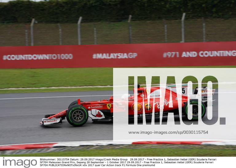 Free Practice 1, Sebastian Vettel (GER) Scuderia Ferrari SF70H Malaysian Grand Prix, Sepang 28 September - 1 October 2017 29.09.2017 - Free Practice 1, Sebastian Vettel (GER) Scuderia Ferrari SF70H