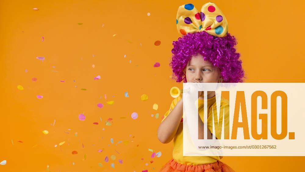 Girls with Confetti Clown Costume