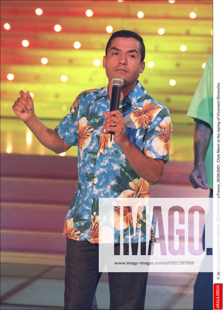 26778 27 Jean-Jacques Datchary ABACA. 26778-27. Paris-France, 26 06 2001. Cheb Mami at the taping of Vivement Dimanche.