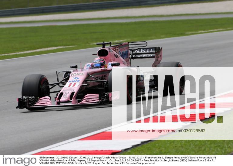 Free Practice 3, Sergio Perez (MEX) Sahara Force India F1 VJM010 Malaysian Grand Prix, Sepang 28 September - 1 October 2017 30.09.2017 - Free Practice 3, Sergio Perez (MEX) Sahara Force India F1 VJM010