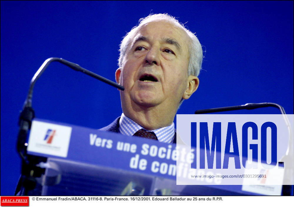 31116 08 Emmanuel Fradin ABACA. 31116-8. Paris-France. 16 12 2001. Edouard Balladur au 25 ans du R.P.R.