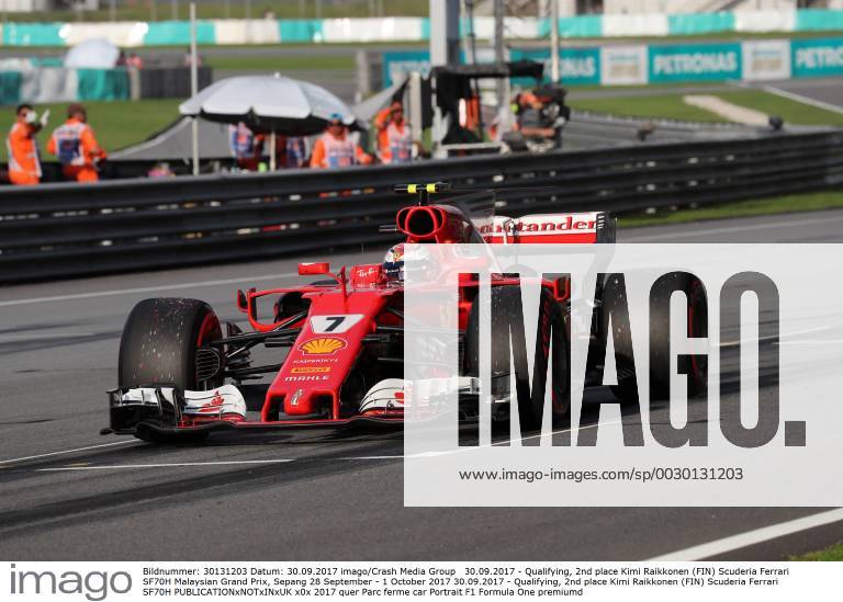 Qualifying, 2nd place Kimi Raikkonen (FIN) Scuderia Ferrari SF70H Malaysian Grand Prix, Sepang 28 September - 1 October 2017 30.09.2017 - Qualifying, 2nd place Kimi Raikkonen (FIN) Scuderia Ferrari SF70H
