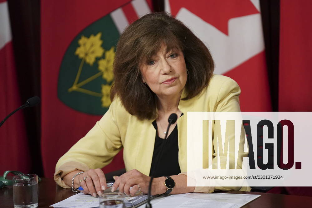 Ontario Auditor General Bonnie Lysyk speaks to the media during a press conference regarding her Special Report on Changes to the Greenbelt, at Queens Park, in Toronto, Wednesday, Aug. 9, 2023. Toronto Canada - ZUMAc35_ 20230809_zaf_c35_017