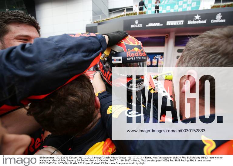 Race, Max Verstappen (NED) Red Bull Racing RB13 race winner Malaysian Grand Prix, Sepang 28 September - 1 October 2017 01.10.2017 - Race, Max Verstappen (NED) Red Bull Racing RB13 race winner