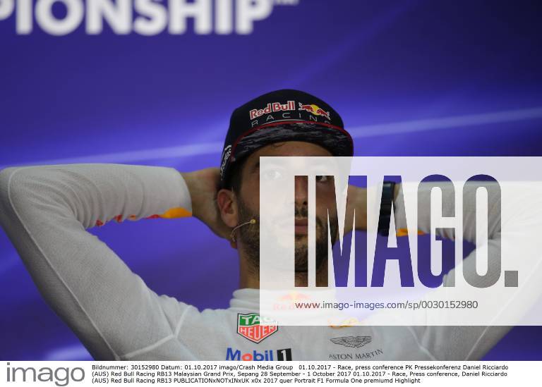 Race, press conference PK Pressekonferenz Daniel Ricciardo (AUS) Red Bull Racing RB13 Malaysian Grand Prix, Sepang 28 September - 1 October 2017 01.10.2017 - Race, Press conference, Daniel Ricciardo (AUS) Red Bull Racing RB13