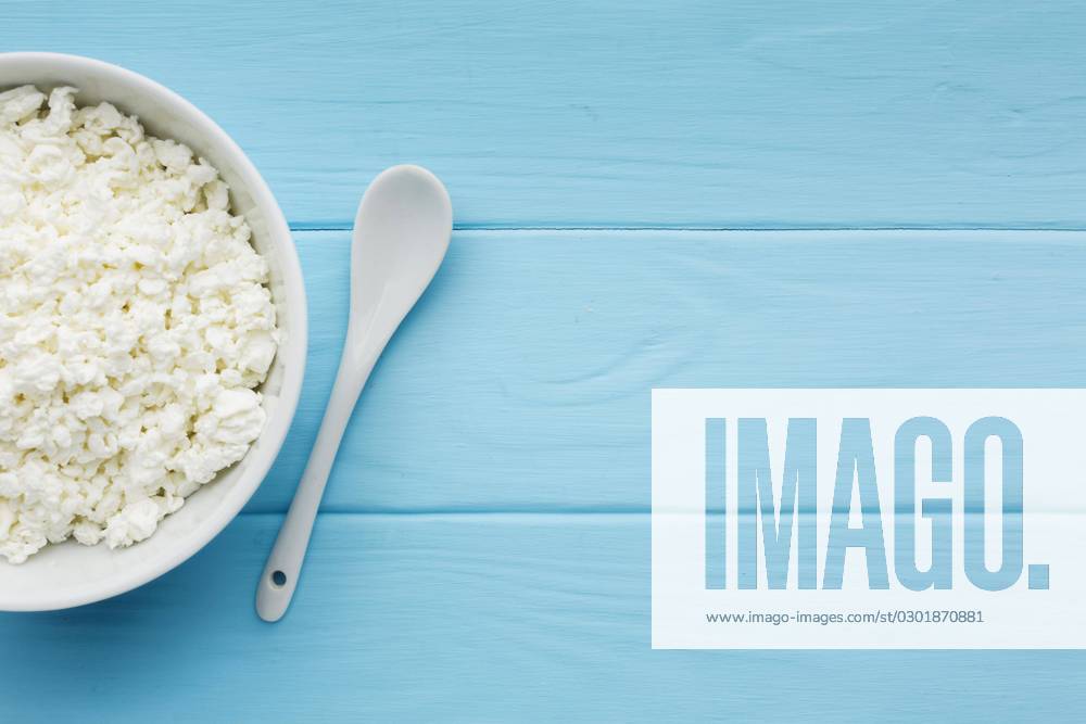 Top view Bio Cottage cheese with Kopierraum
