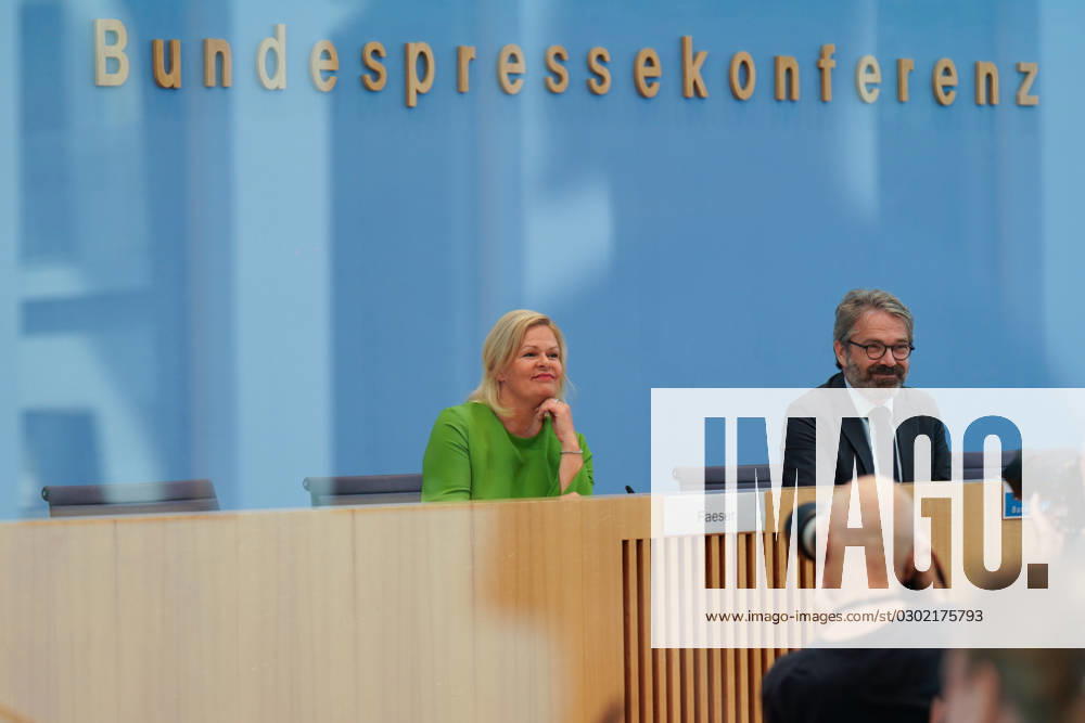 Federal Minister of the Interior and Home Affairs Nancy Faeser at the BPK Federal Minister of the Interior Nancy Faeser at the Federal Press Conference, Draft Law for a Modern Citizenship Law, 23 8 2023 Berlin Berlin GER