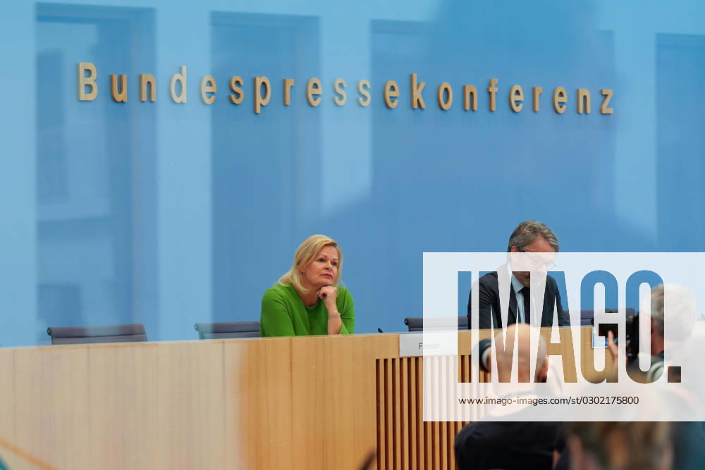 Federal Minister of the Interior and Home Affairs Nancy Faeser at the BPK Federal Minister of the Interior Nancy Faeser at the Federal Press Conference, Draft Law for a Modern Citizenship Law, 23 8 2023 Berlin Berlin GER