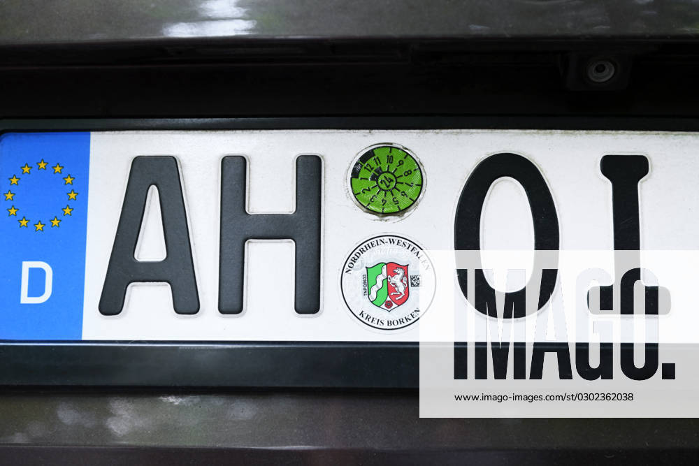 Car license plate AH OI, city Ahaus in North Rhine Westphalia ** NUR FUER REDAKTIONELLE ZWECKE ** **