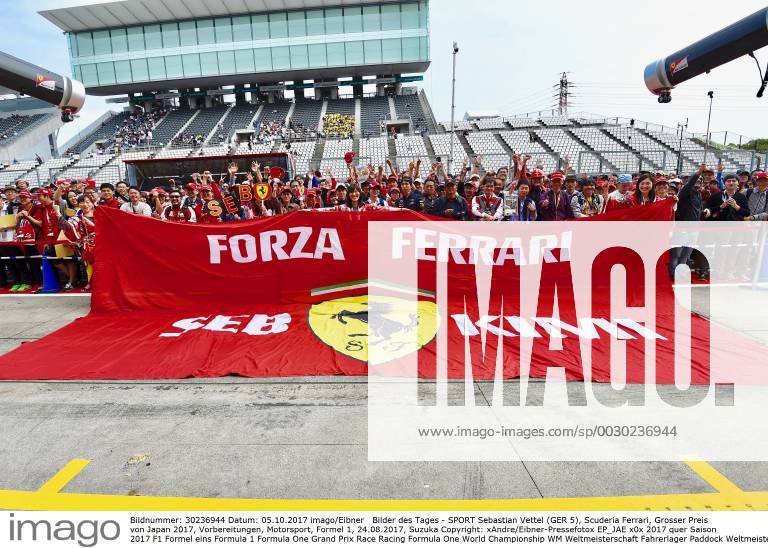 - SPORT Sebastian Vettel (GER 5), Scuderia Ferrari, Grosser Preis von Japan 2017, Vorbereitungen, Motorsport, Formel 1, 24.08.2017, Suzuka