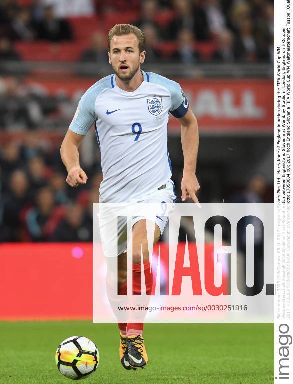 Harry Kane of England in action during the FIFA World Cup WM Weltmeisterschaft Fussball 2018 Qualifier First Round match between England and Slovenia at Wembley Stadium, London, England on 5 October 2017.