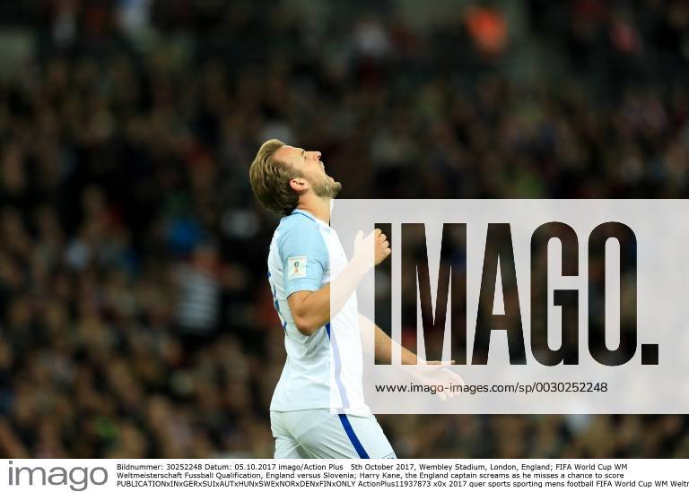 5th October 2017, Wembley Stadium, London, England; FIFA World Cup WM Weltmeisterschaft Fussball Qualification, England versus Slovenia; Harry Kane, the England captain screams as he misses a chance to score ActionPlus11937873