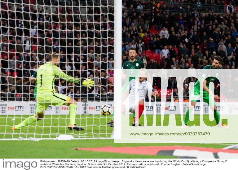 England s Harry Kane scoring during the World Cup Qualifying - European - Group F match at Wembley Stadium, London. Picture date 5th October 2017. Picture credit should read: Charlie Forgham-Bailey Sportimage .