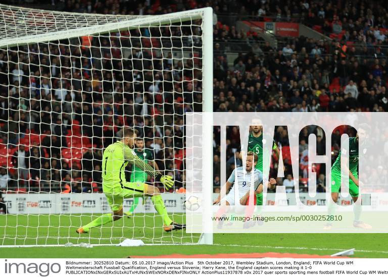 5th October 2017, Wembley Stadium, London, England; FIFA World Cup WM Weltmeisterschaft Fussball Qualification, England versus Slovenia; Harry Kane, the England captain scores making it 1-0 ActionPlus11937878