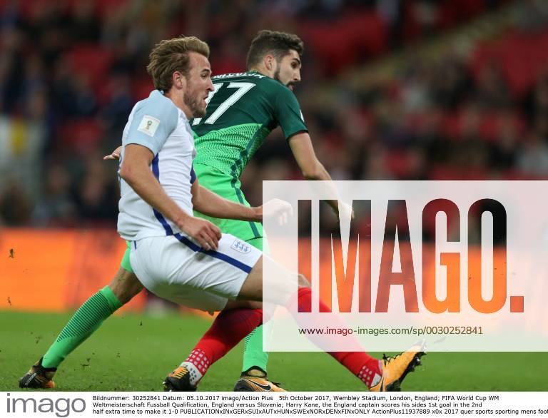 5th October 2017, Wembley Stadium, London, England; FIFA World Cup WM Weltmeisterschaft Fussball Qualification, England versus Slovenia; Harry Kane, the England captain scores his sides 1st goal in the 2nd half extra time to make it 1-0 ActionPlus11937889