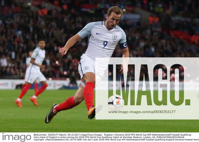 England v Slovenia 2018 FIFA World Cup WM Weltmeisterschaft Fussball Qualifying Harry Kane of England in action during the 2018 FIFA World Cup Qualifying match at Wembley Stadium, London, UK. Content Not Available For UK Newspapers