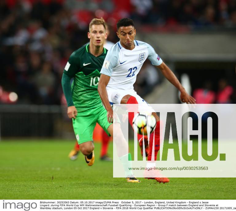 London, England, United Kingdom - England s Jesse Lingard..during FIFA World Cup WM Weltmeisterschaft Fussball Qualifying - European Region - Group F match between England and Slovenia at Wembley stadium, London 05 Oct 2017 England v Slovenia - FIFA 2018 World Cup Qualifier - ZUMAn230 20171005_zaa_n230_262