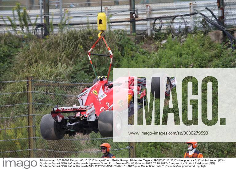 - SPORT 07.10.2017- free practice 3, Kimi Raikkonen (FIN) Scuderia Ferrari SF70H after the crash Japanese Grand Prix, Suzuka 05 - 08 October 2017 07.10.2017- free practice 3, Kimi Raikkonen (FIN) Scuderia Ferrari SF70H after the crash