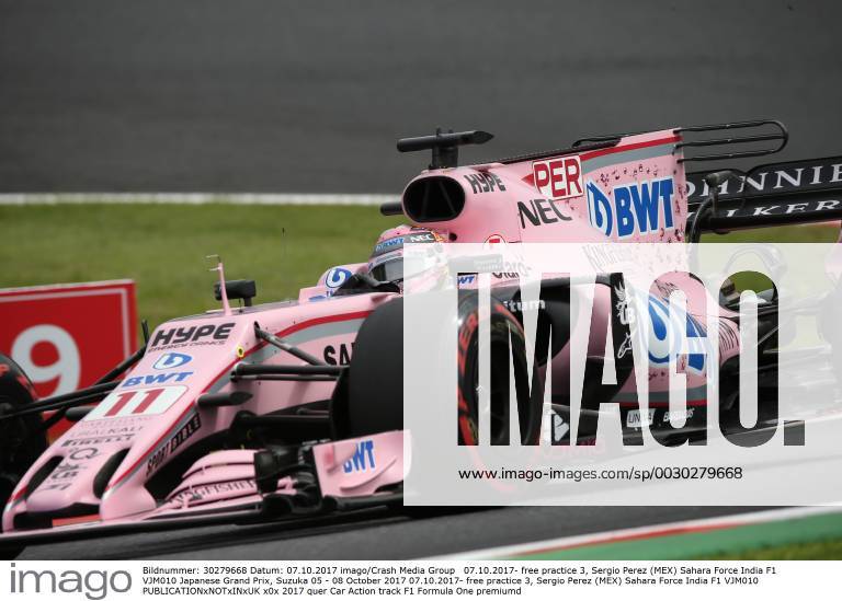free practice 3, Sergio Perez (MEX) Sahara Force India F1 VJM010 Japanese Grand Prix, Suzuka 05 - 08 October 2017 07.10.2017- free practice 3, Sergio Perez (MEX) Sahara Force India F1 VJM010