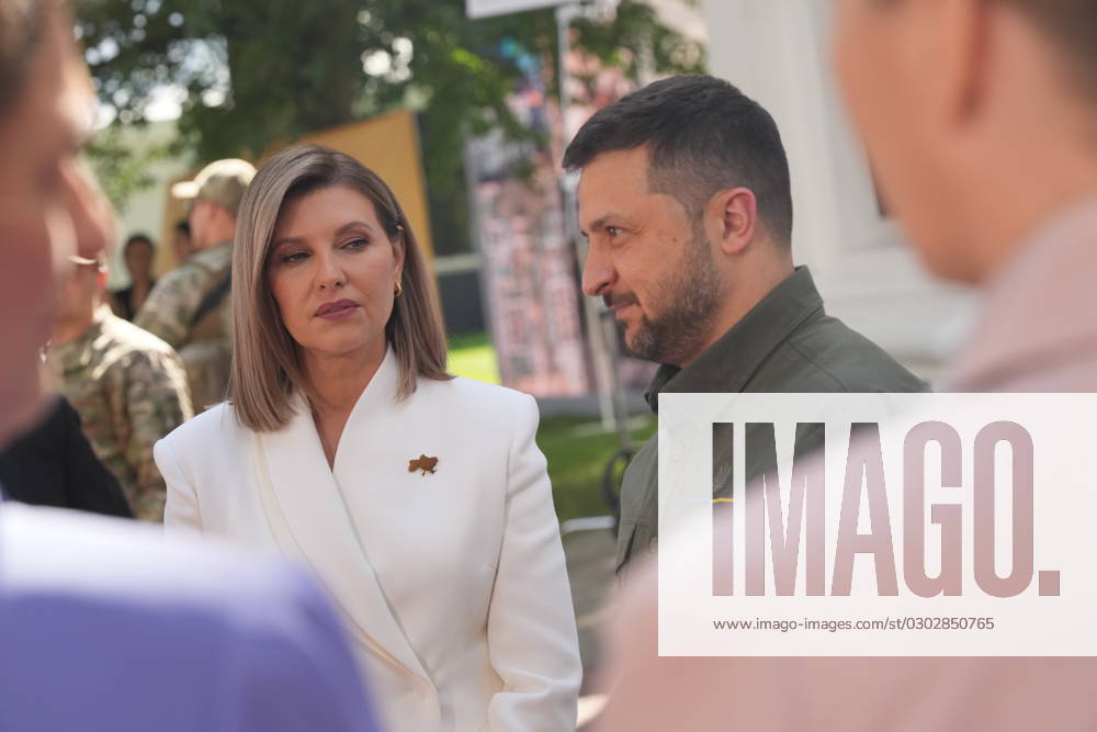 Denmarks Prime Minister Mette Frederikse, her husband Bo Tengberg, Ukrainian President Volodymyr Zelenskyj and First Lady Olena Zelenska during the Third Summit of First Ladies and Gentlemen in Kyiv, Ukraine, Wednesday September 6, 2023 , Kyiv Denmark