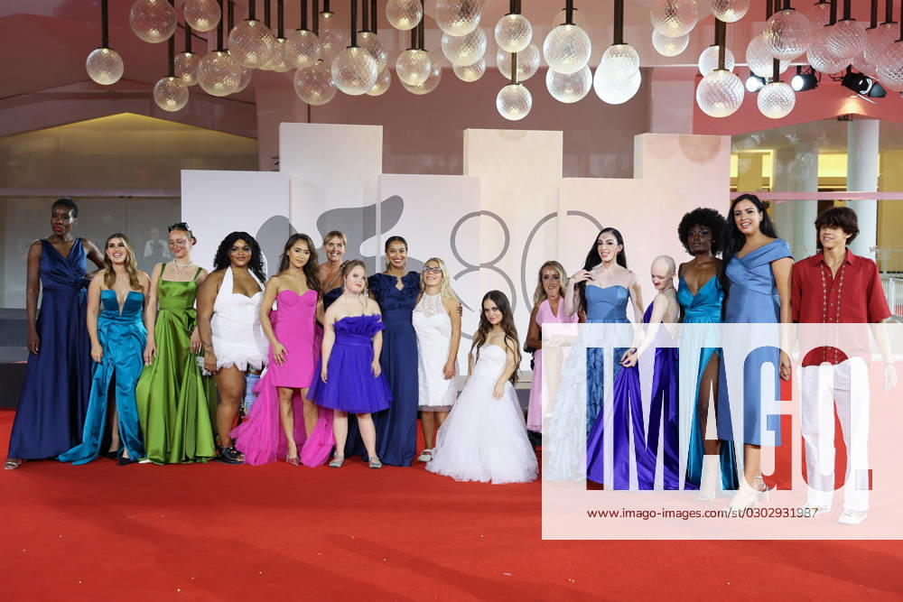 Venice - Vivants Premiere A group of inclusive and different models attend a red carpet for the movie Vivants at the 80th Venice International Film Festival on September 06, 2023 in Venice, Italy. Photo by Marco Piovanotto ABACAPRESS:COM Venice Italy