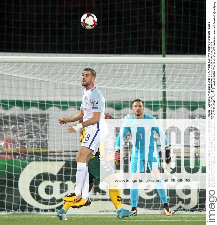 Lithuania v England 2018 FIFA World Cup WM Weltmeisterschaft Fussball Qualifying Jordan Henderson of England in action during the 2018 FIFA World Cup Qualifying match at LFF Stadium, Vilnius Content Not Available For UK Newspapers