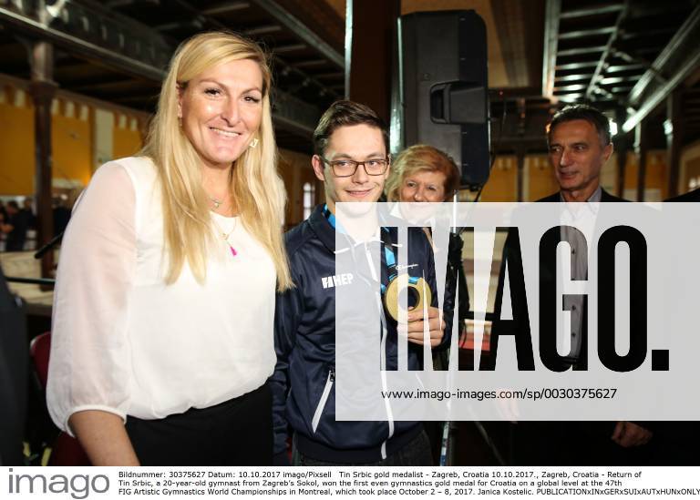 Tin Srbic gold medalist - Zagreb, Croatia 10.10.2017., Zagreb, Croatia - Return of Tin Srbic, a 20-year-old gymnast from Zagreb’s Sokol, won the first even gymnastics gold medal for Croatia on a global level at the 47th FIG Artistic Gymnastics World Championships in Montreal, which took place October 2 – 8, 2017. Janica Kostelic. IgorxSoban PIXSELL