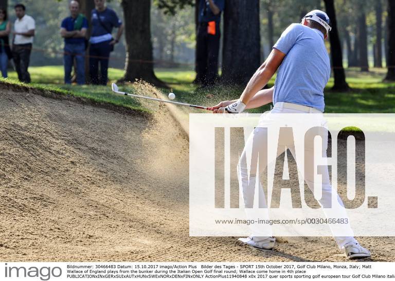 - SPORT 15th October 2017, Golf Club Milano, Monza, Italy; Matt Wallace of England plays from the bunker during the Italian Open Golf final round; Wallace come home in 4th place ActionPlus11940848
